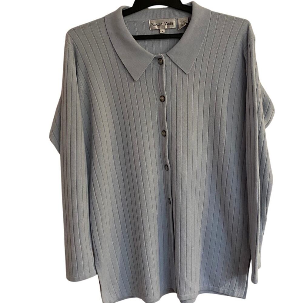 Baxter and Wells Gray Button Up Shirt Sz M